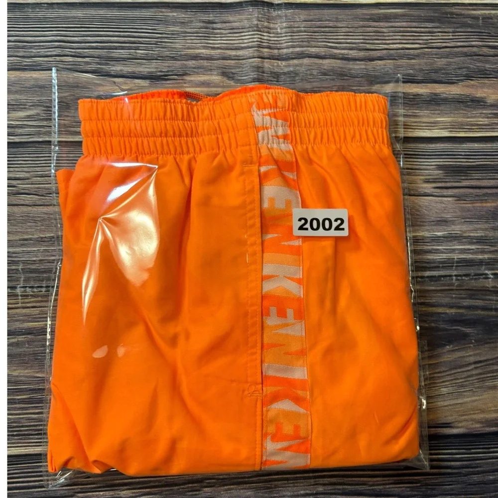 Nike Swim Trunks Mens Large Neon Orange Mesh Lined Board Shorts NESSC472